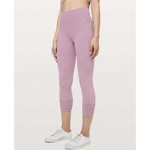 Lululemon Wunder Under Crop 23" *Ribbed Washed Antoinette Leggings - Size - 6